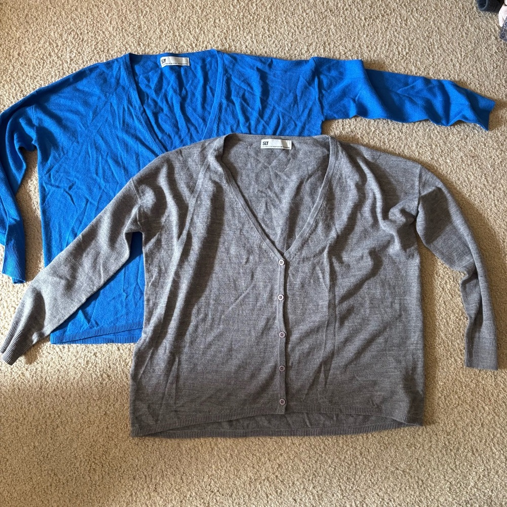 Sly Blue and Gray Cardigan Set